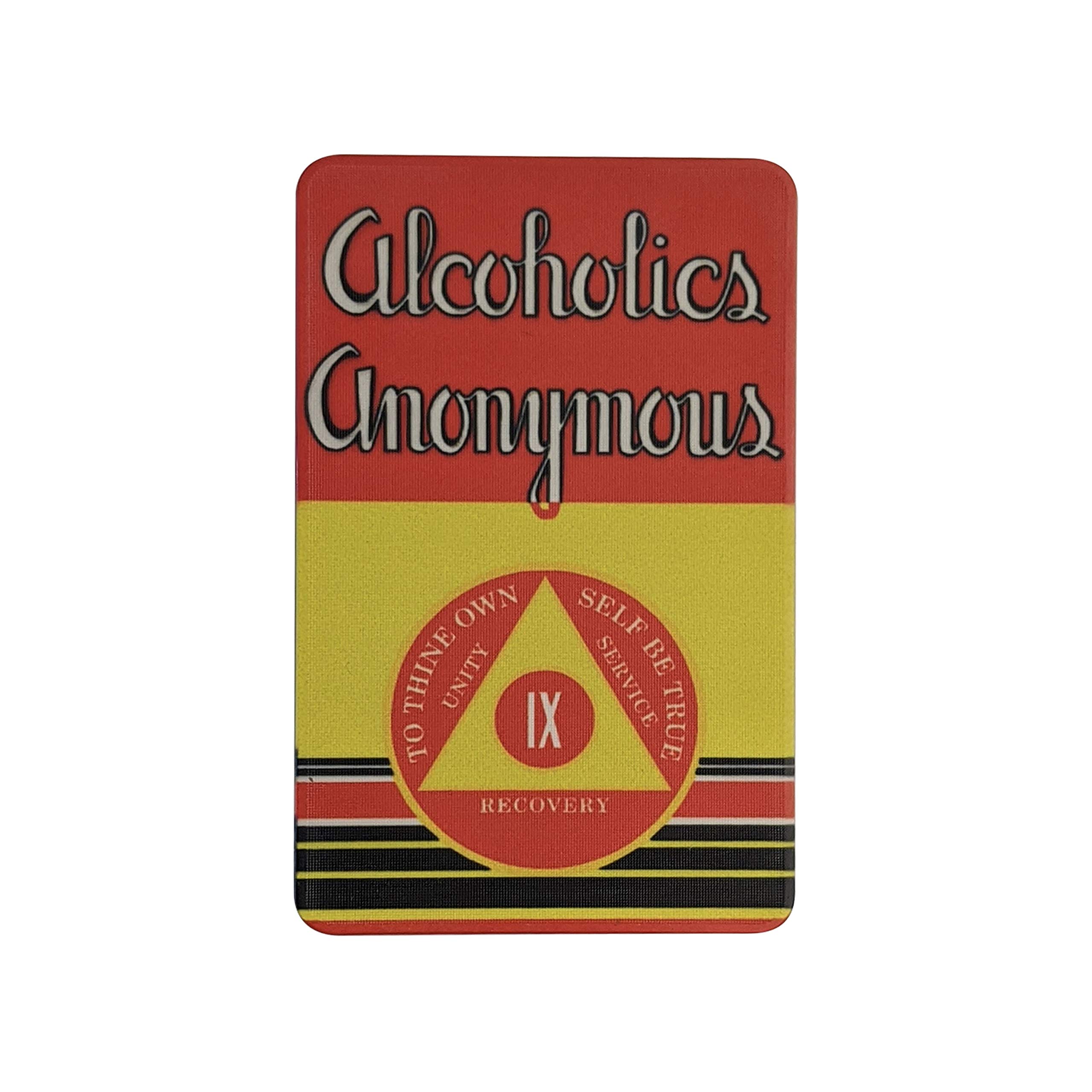 MYRECOVERYSTORE First Editionโ Big Book Alcoholics Anonymous Rectangular AA Sobriety Chip with How It Works (Years 1-50 Offered) Wallet Card Style Recovery Chip (Year 9) โ image 1