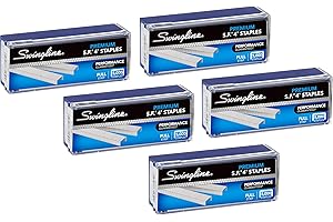 Swingline Staples, 5 Pack, S.F. 4, Premium, 1/4" Length, 210/Strip, 5000/Box (35481)