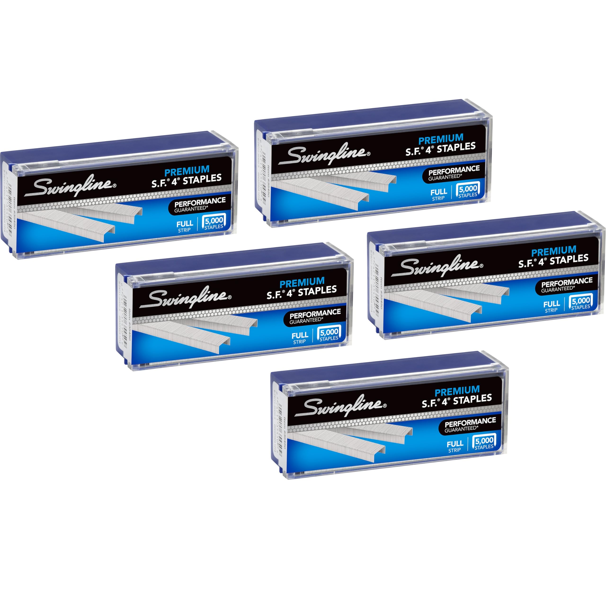 Swingline Staples, S.F. 4, Premium, 1/4" Length, 210/Strip, 5000/Box, 5 Pack (35481)