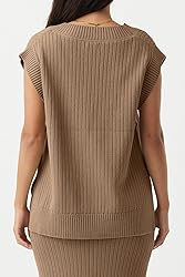 Saodimallsu Womens V Neck Sweater Vest Oversized