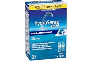 HydraSense Eye Drops, For Dry Eyes, Fast and Long-Lasting Relief, Preservative Free, Naturally Sourced Lubricant, Home and Aw