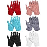 SATINIOR 6 Pairs Women Winter Touch Screen Gloves Warm Fleece Lined Knit Winter Gloves with Touchscreen Fingers