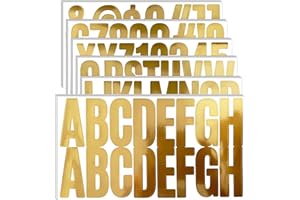 AVERZELLA 24 Sheets 2.5 Inch Gold Letter Stickers, Metallic Alphabet Stickers, Vinyl Letter Sticker, Golden Mailbox Mumbers, Waterproof, Self Adhesive for Poster, Bulletin Board, Cars, Laptops, Motorcycles