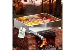 WantJoin Maple Syrup Evaporator Pan - 10 GAL Syrup Evaporator Pan Stainless Steel w/ Elbow Pipe, 24*18*6 Inch, Makes 150 Bottles of 50oz, Upgraded Leak-Proof TIG Welded Seams, For Home & Outdoor Use