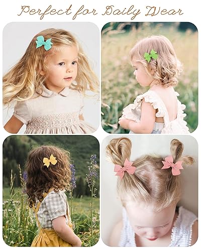 CÉLLOT 40Pcs 3 Inch Boutique Grosgrain Ribbon Pinwheel Hair Bows Alligator Clips For Girls Toddlers Accessories Teens Gifts In Pairs