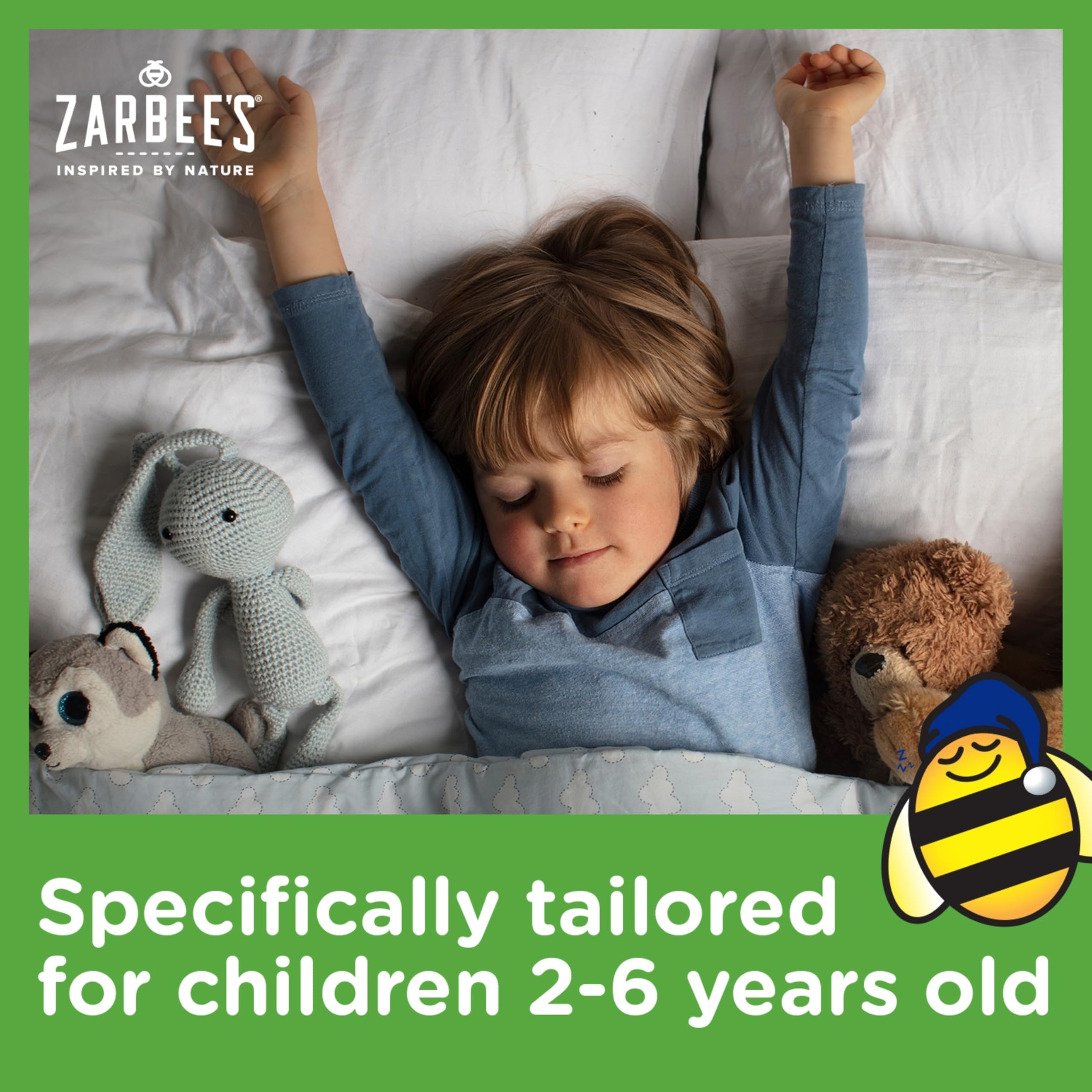 Zarbee's Children's Nighttime Honey Cough Syrup + Mucus for Kids 2+ + Dark Honey, Ivy Leaf, & Calming Chamomile, #1 Pediatrician Recommended, Drug & Alcohol-Free, Mixed Berry, 4 fl. oz