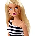 Barbie Doll, Blonde, Wearing Black and White Striped Dress
