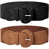 GRACE KARIN Wide Belts for Women, Suede Elastic Chunky Belt with Buckle | Thick Stretchy Belts for Dress, 2026 Fall Fashion, Waist PU Leather Corset Belt