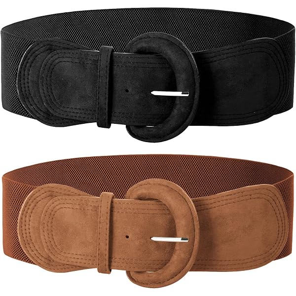 Elerevyo Ladies Wide Waist Belt, Vintage Round Buckle Obi  display picture 1