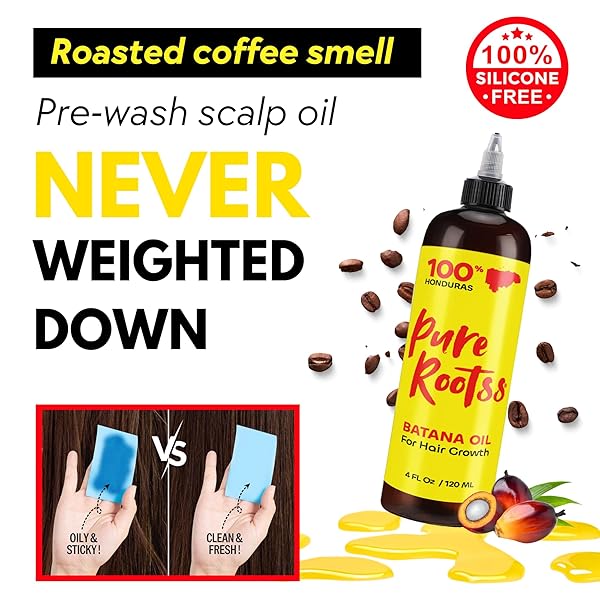 BATANA OIL FOR HAIR GROWTH 4OZ, 100% HONDURAS CENTRAL AMERICA, MOISTURIZER DRY SCALP, PREVENT HAIR LOSS, NATURAL THICKNESS, INSTANTLY SMOOTH, SOFT & SHINE, SILICONE FREE SULFATE FREE