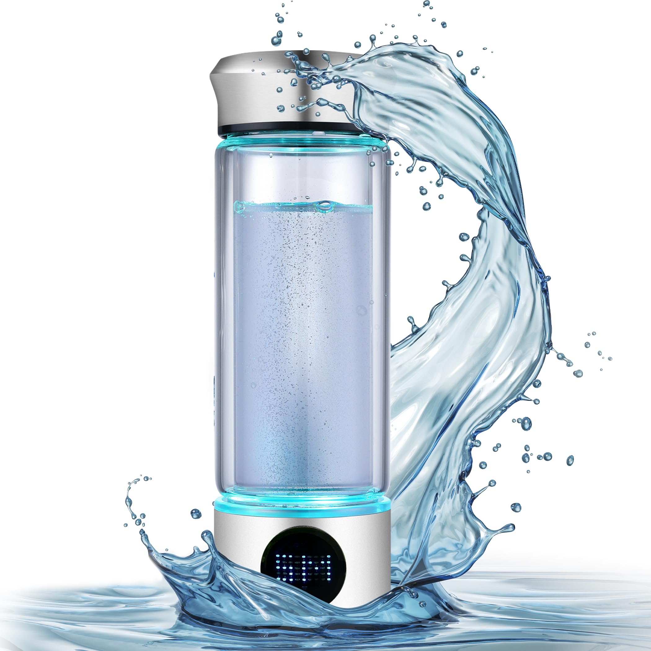 1.5L Hydrogen Water Bottle Large Capacity, Distilled Hydrogen Water with SPE PEM Technology, Echo Go Hydrogen Water Bottle for Home and Fitness Daily Drinking