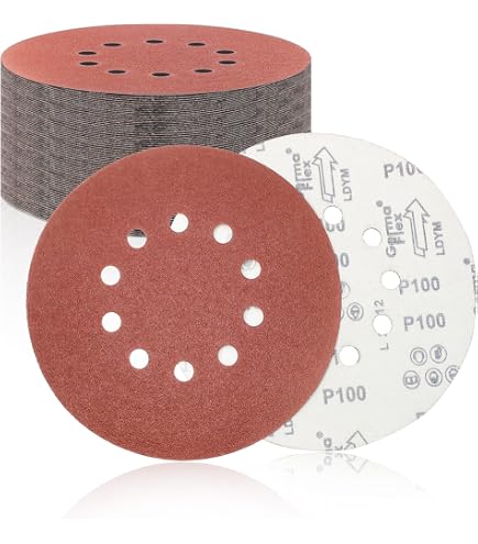 50 PCS 9 Inch 120 Grit Sanding Discs - 6 Hole Hook & Loop For Drywall Sander