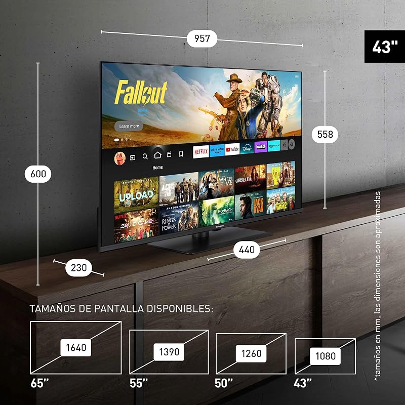 Premium TV-43W85BEZ, Série W85B, 43 polegadas, Smart TV 4K Ultra HD QLED, 2025, 120 Hz, Fire TV, Dolby Vision e Atmos, Modo Jogo Extremo, Compatível com Alexa, Apple, Bluetooth, Preto