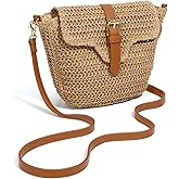 XquiziFit Straw Bag Beach Purse Summer Purses for Women Vacation Handbags Woven Crossbody Bags