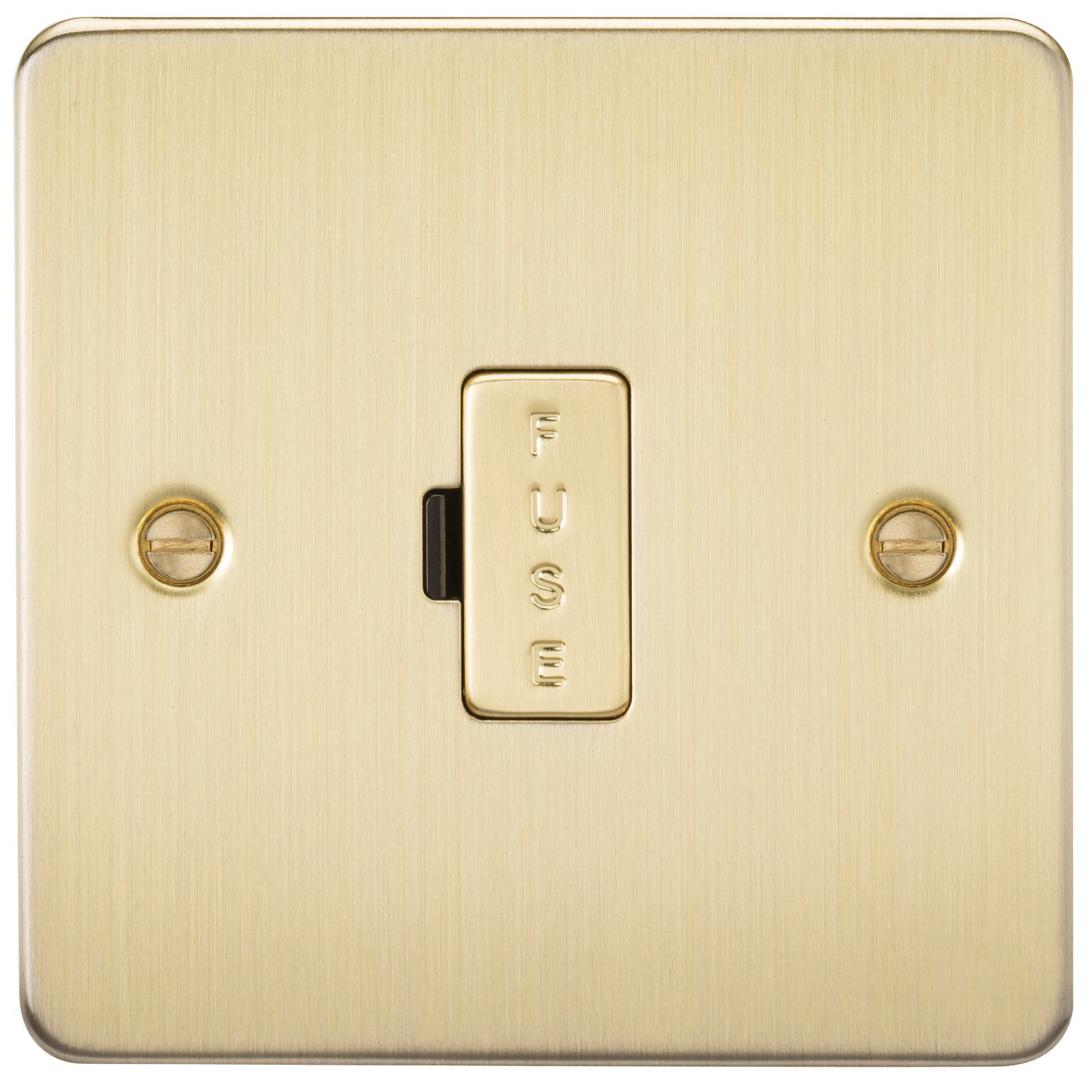 Knightsbridge FP6000BB Brushed Brass FPAV6000BB Flat Plate 13A Fused Spur Unit, 230 V
