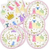 40Pcs Princess Birthday Party Decorations Tableware Supplies Princess Party Plates and Napkins for Baby Shower Cartoon Themed Birthday Decorations