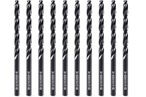 DelitonGude 5/32 inch HSS M35 Cobalt Twist Drill Bits,High Speed Steel,Pack of 10,Suitable for Hard Metals, Stainless Steel, 