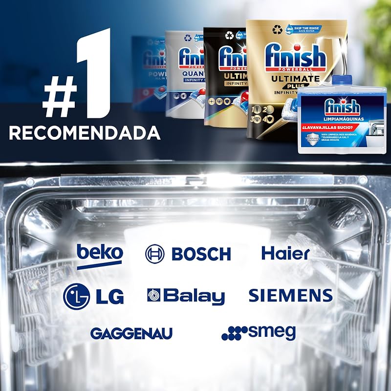 Finish machine cleaner - limpador para lava-louças contra mau odor, calcário e gordura para lava-louças, limpador para lava-louças - 4 unidades