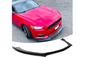 NEESPOC Front Bumper Lip Splitter Spoiler Compatible with Ford Mustang Ecoboost/ V6/ GT 2015 2016 2017 Gloss Black 3pcs Air Chin Body Kit Exterior Accessories