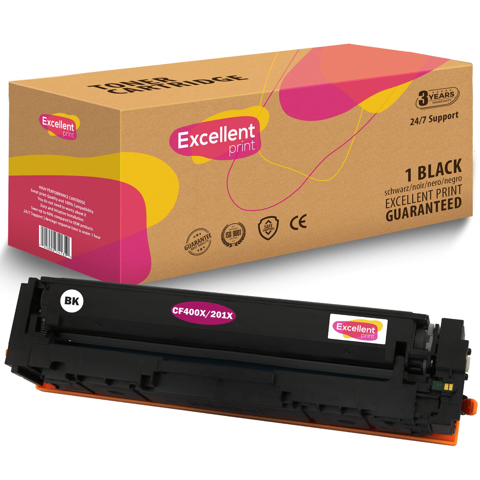 Excellent Print CF400X CF401X CF403X CF402X 201X Compatible Toner cartridge for HP Color LaserJet Pro M252dw M274n MFP M277dw MFP M277n