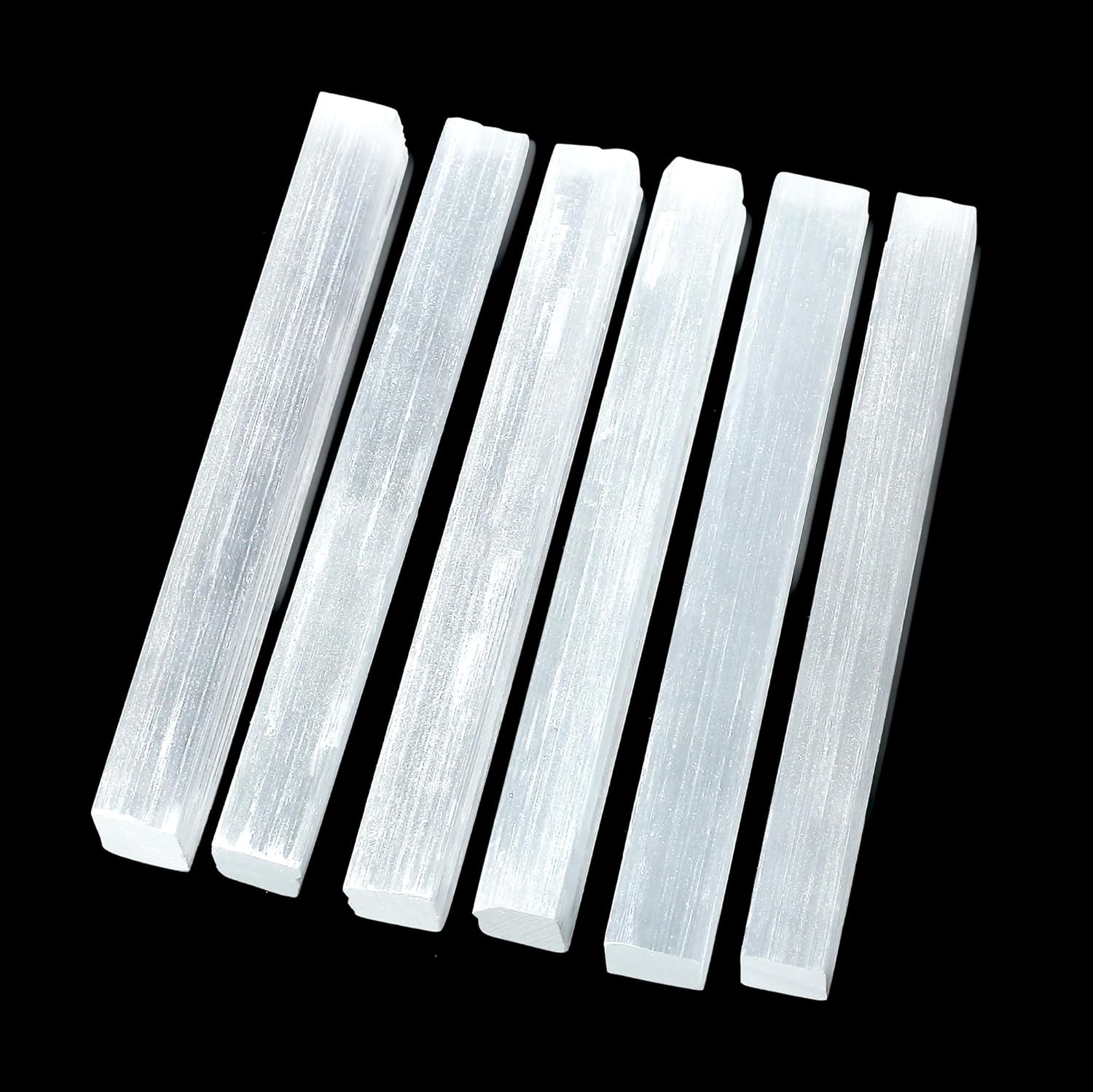 Indoor Fountains & Accessories - XIANNVXI 4inch Selenite Crystal 6PCS Selenite Sticks Wand Crystals Bulk for Healing Reiki Metaphysical Energy Drawing Protection Wiccan Altar Supplies Crystal for Witchcraft