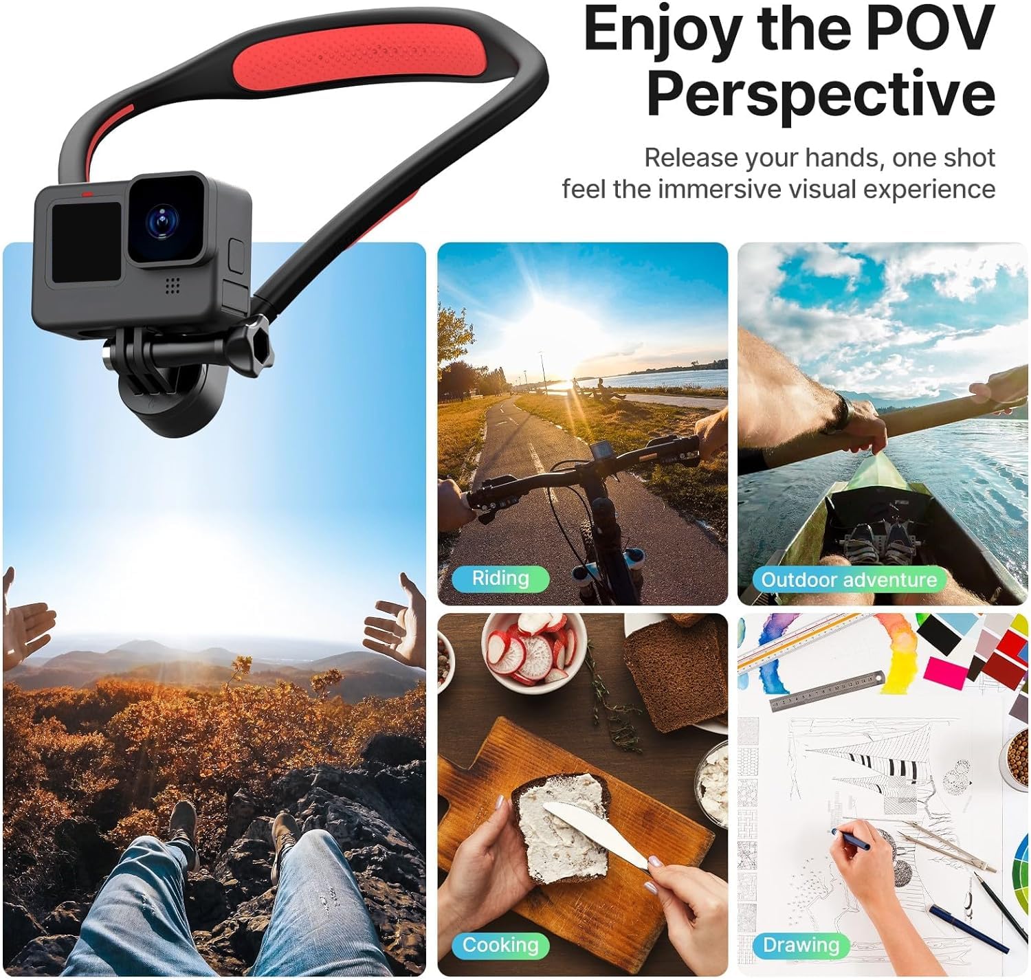 ULANZI Go Quick II Magnetic Neck Mount for Action Camera, One-Click Quick Release Design, Compatible with GoPro Hero 13/12/11, for Insta360 X5/X4/X3/Ace Pro 2, for DJI OSMO Action 5/4/3 Pro