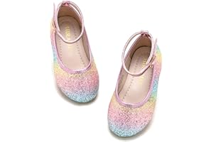 PHIRAMIN Flower Girl Dress Shoes - Girl Ballet Flats Toddler Little Kid Wedding Party