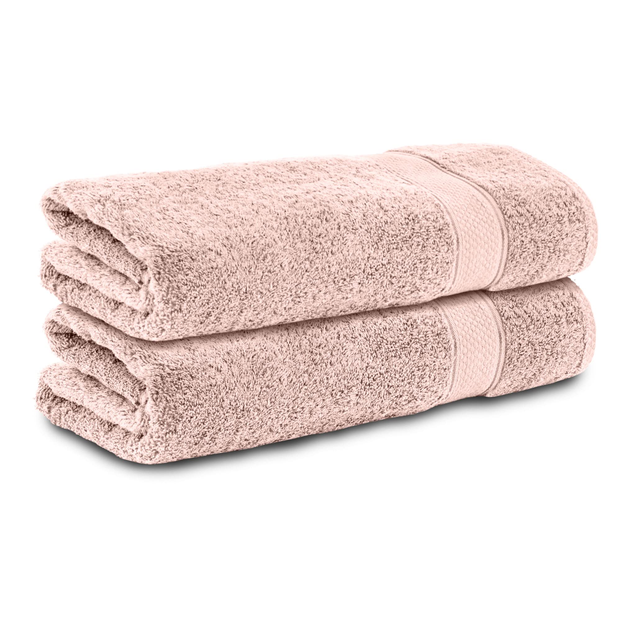 Komfortec Set of 2 Hand Towels 50 x 100 cm 100% Cotton Terry Towelling Soft Pink