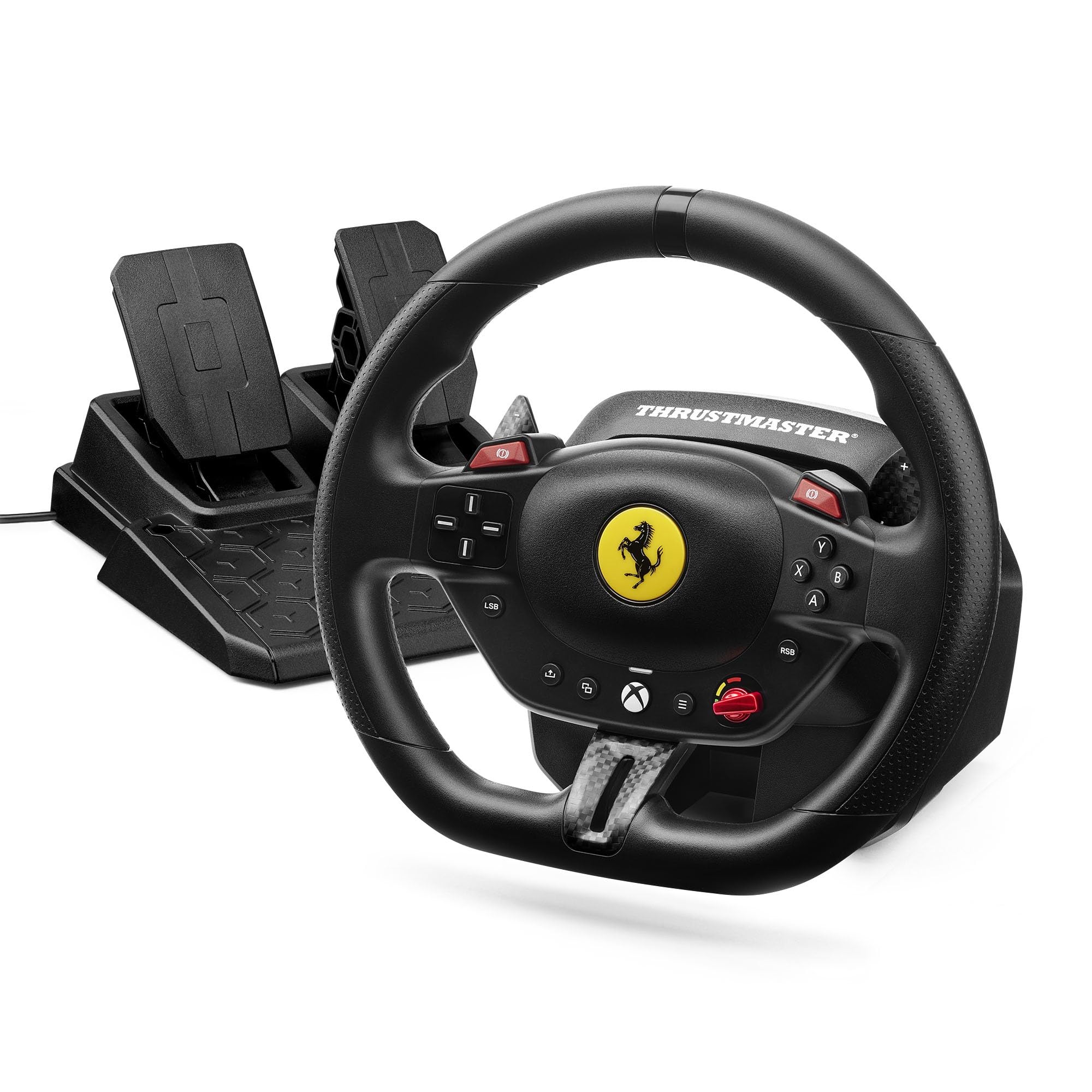 Thrustmaster T98 Ferrari 296 GTS – Offizielles Ferrari Rennlenkrad & Pedal-Set für Xbox Series X|S, Xbox One & PC – Bungee-Cord-System, Magnetische Pedale, Manettino-Wahlschalter