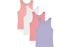 Hanes Girl's Originals Tank Pack, Supersoft Tank Top for Girls, Modal Stretch Rib Tanks, 4-Pack