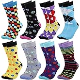 Falari Men Colorful Funny Novelty Crazy Combed Casual Dress Socks & Argyle Socks