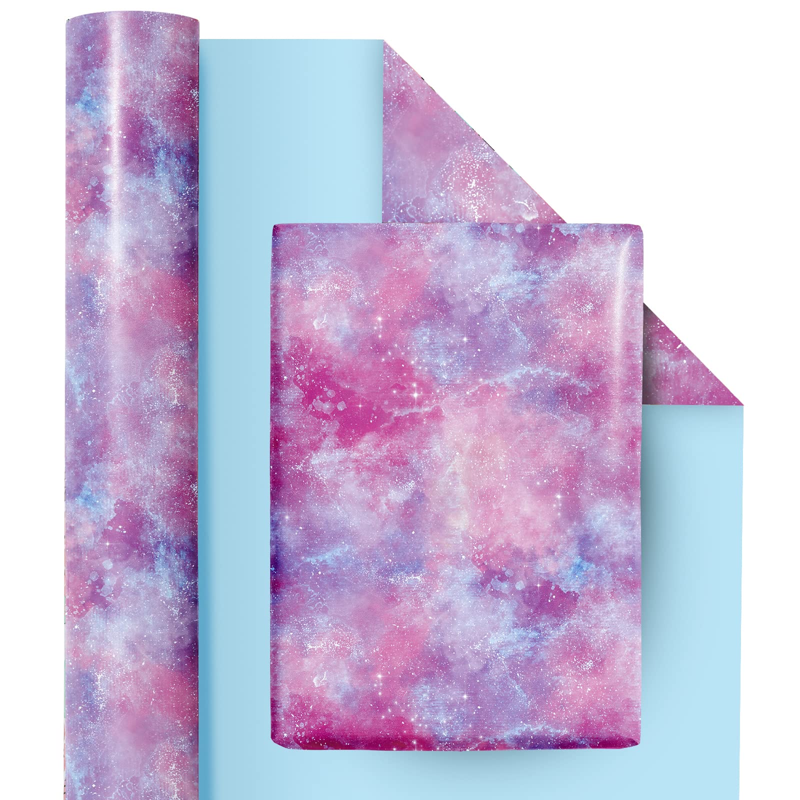 RUSPEPA Wrapping Paper Roll - Mini Roll - 43.2 cm x 10 m - Galaxy Design (47.3 sq.ft.ttl)