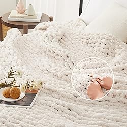L'AGRATY Chunky Knit Blanket - Soft Chunky Throw