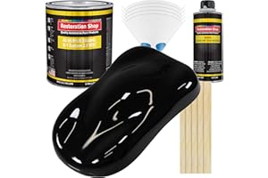 Restoration Shop - Jet Black (Gloss) Acrylic Enamel Auto Paint - Complete Gallon Paint Kit - Professional Single Stage High Gloss Automotive, Car, Truck, Equipment Coating, 8:1 Mix Ratio, 2.8 VOC