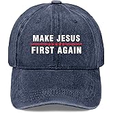 Make Jesus First Again Hat Jesus Hats for Womens Mens & Sun Hats & Dad Hats & Cowboy Hats & Bucket Hat &