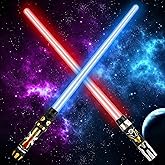 TOY Life Light up Saber 2 Pack Light up Saber for Kids Extendable Light Up Toy Sword for Kids with Motion Sensitive FX Sound Dark Sword for Halloween Dress Up Parties Gifts