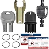 4 Pack Rodent Bait Station Keys for Protecta LP, EVO Protecta, Aegis Mouse Bait Station, Bell Labs, EZ-Clean, Heavy-Duty Plastic Assorted Replacement with 2 Key Rings &amp; Warning Labels.