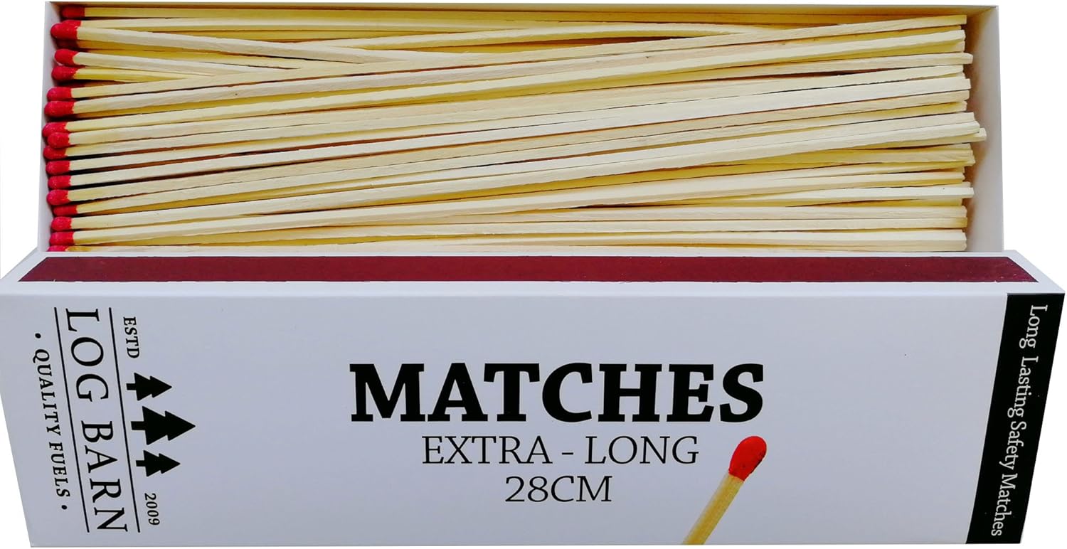 LogBarn Extra Long Matches 28cm.12x90 Matches Perfect for Open Fires