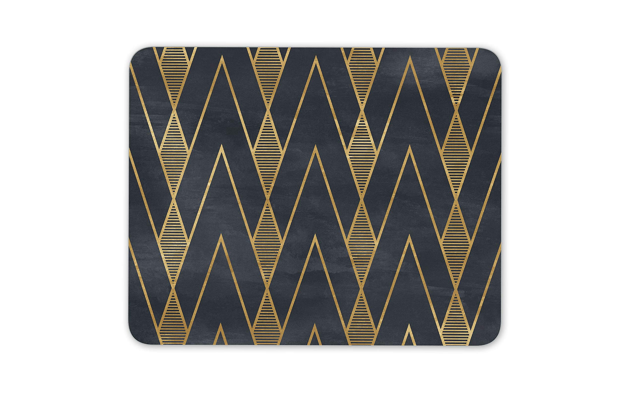 Black & Gold Art Deco Mouse Mat Pad - Geometric Wallpaper Computer #12545