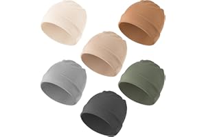 Konssy 6 Pack Baby Beanie Hats for Unisex, Toddler Beanies Baby Girl Boy Hat Warm Cap for Infant, Toddler