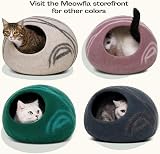 MEOWFIA Cat Cave Premium Felt Bed Merino Wool Dark Grey Large view 6
