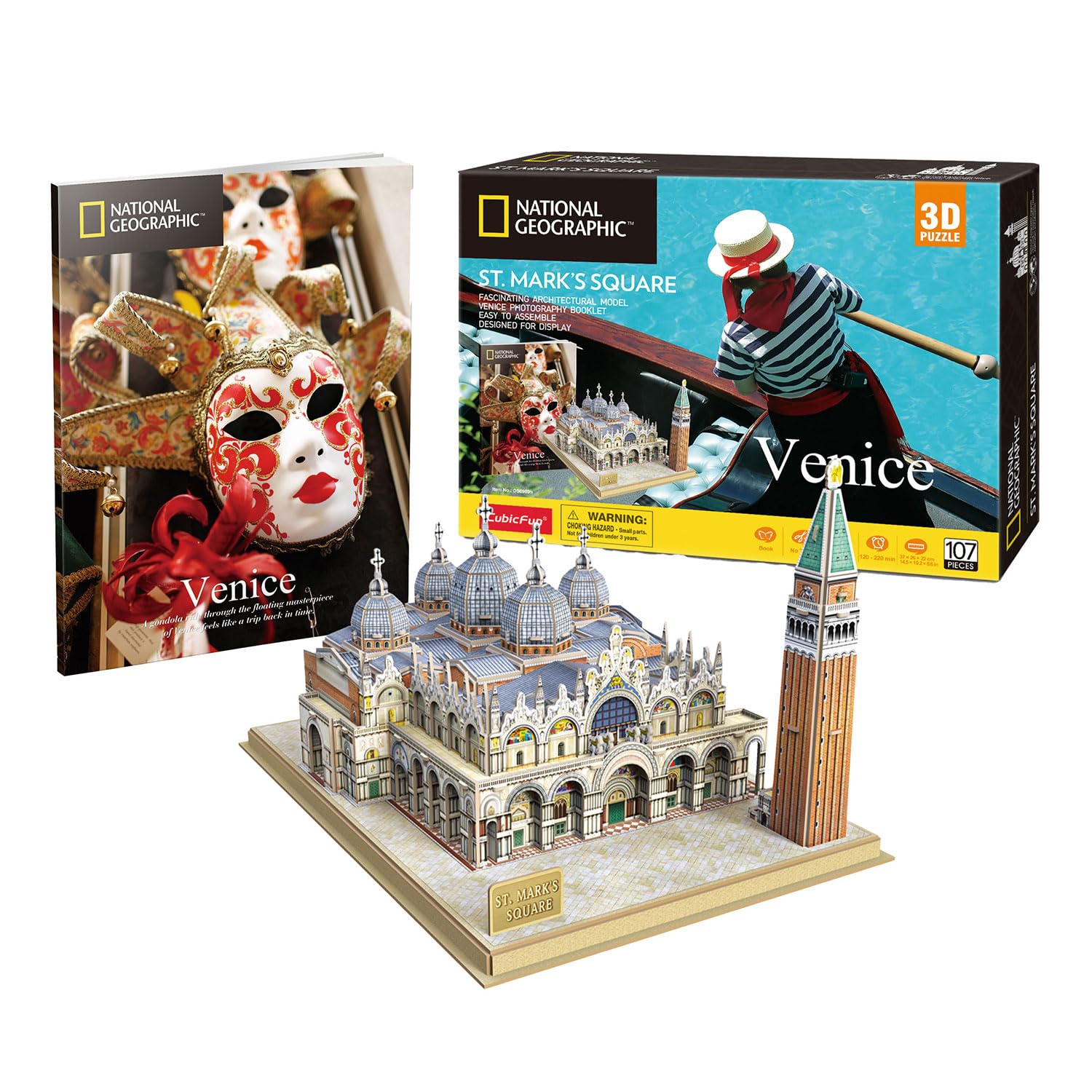 National Geographic Saint Mark´s - 3d Puzzle | 3d Puzzle For Kids +8 Years | National Geographic Kids | 3-d Puzzles | 3d Puzzles Adult | 107 Pieces