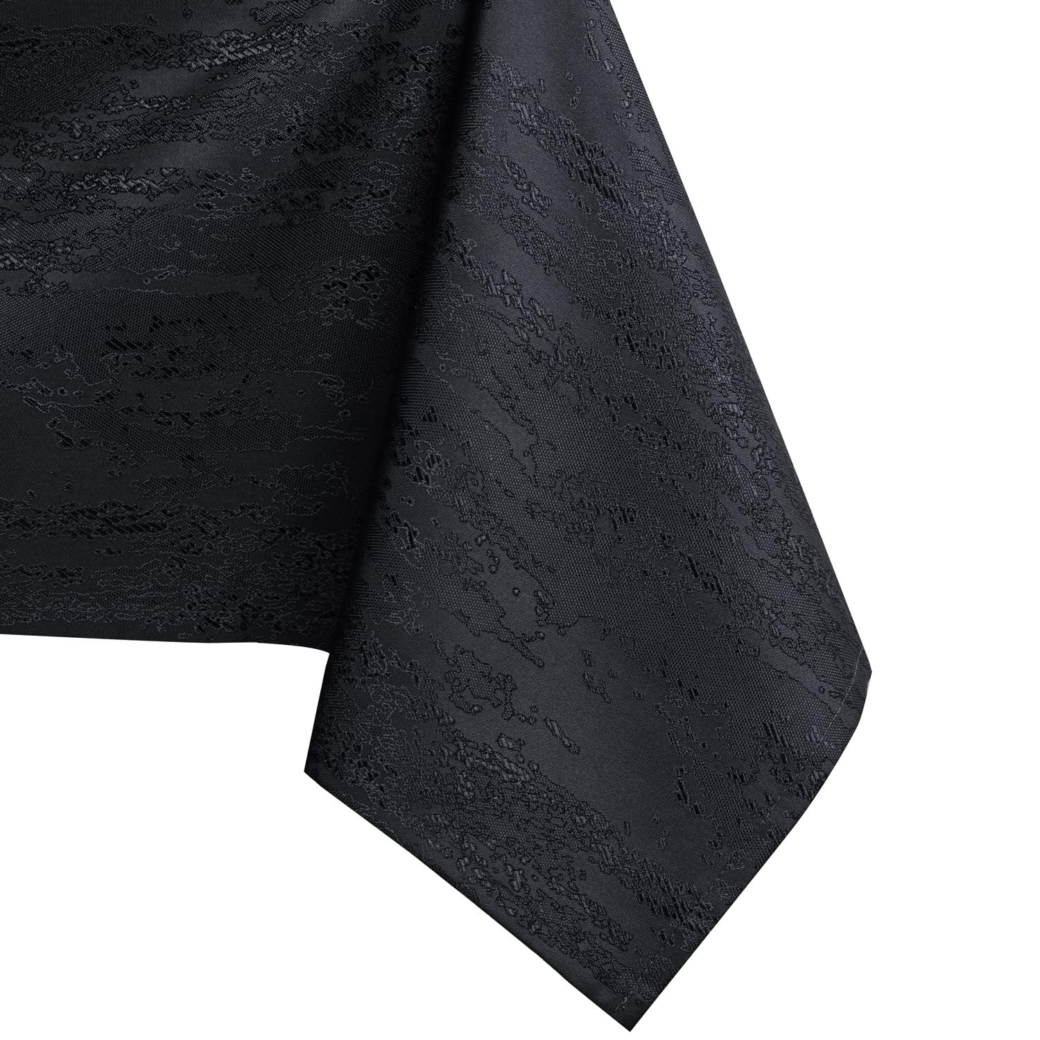 AmeliaHome Oval Tablecloth, 140 x 200 cm, Stain Protection, Lotus Effect, Washable, Water Repellent, Vesta Ornament, Black