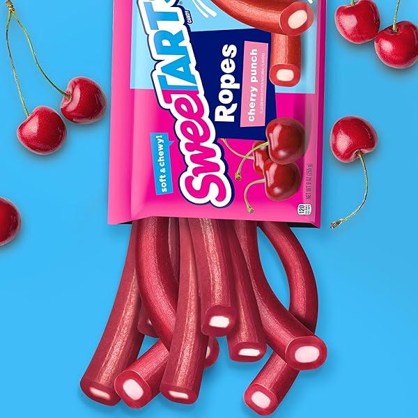 SWEETARTS ROPES, CANDY, CHERRY PUNCH, SOFT AND CHEWY, 3.5 OZ