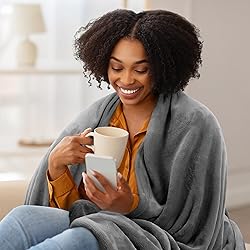 Utopia Bedding Fleece Blanket Queen Size Grey
