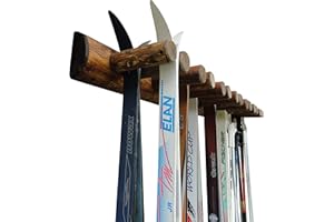 Log Kayak Rack - 14-Place Log Ski Rack, Ski Storage Rack for Garage, Outdoor Ski Wall Mount, Ski Holder, Ski Organizer, Indoor Vertical Ski Storage, Wall Mounted Ski Rack for Garage