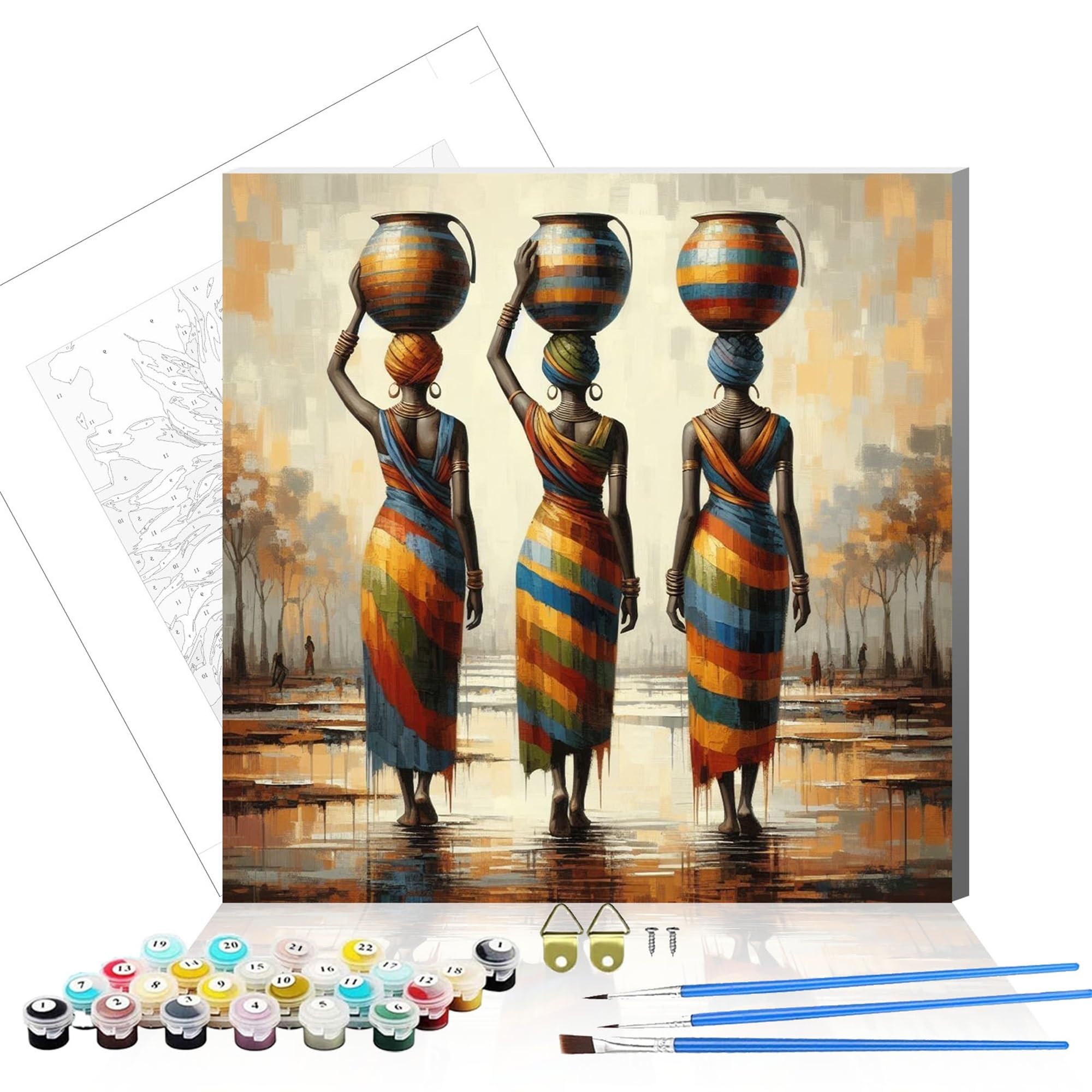 WUJIEJ Adults Paint by Number Kits,Framed Painting by Numbers Kits on Canvas,Color by Numbers Adult Acrylic Watercolor Gifts for Friends Wall Decor (Woman)