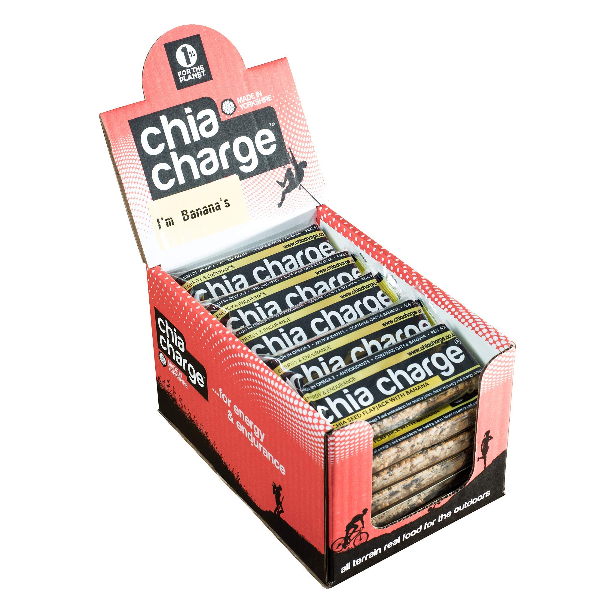 Mini and Big Flapjacks Pack - Chia Seeds - Energy Bar - Healthy Snack Bar - Bars - Running, Gym and Cycling Energy - No Nuts - Nut Free - Lunchbox Snack (Banana Bar, 20 x 80g)
