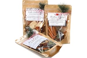 Siifert 3 Pack Christmas Potpourri Simmer Pot Kit, Holiday Stovetop Potpourri, Botanical Air Freshener Sachets, Festive Bowl Filler Decor for Home Fragrance, Housewarming & Hostess Gifts