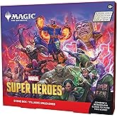 Magic: The Gathering | Marvel Super Heroes Scene Box - Villains Unleashed | 6 Foil Borderless Scene Cards, 6 Art Cards, 3 Play Boosters + Display Easel